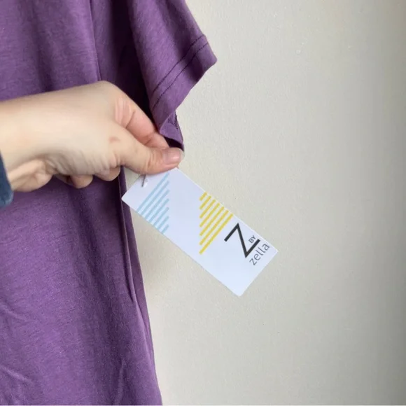 Zella Purple Short Sleeve Active Athletic Tee T-shirt NWT - Picture 2 of 5